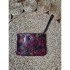 Patricia Nash New Rustic Mums Floral Leather Wristlet